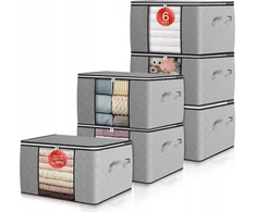 6x Gomaihe dėklai drabužiams, dėžės, spintos organizatorius, 60l talpos
