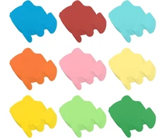 72 žuvies iškarpos, 15,3 x 13 cm, spalvingos žuvų popierinės iškarpos, jūros žuvų iškarpos, skelbimų lentos dekoracijos klasei, skelbimų lenta, popieriniai amatai mokyklai, klasei