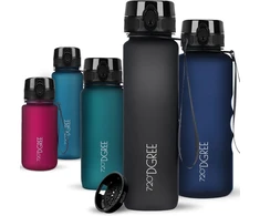 720°dgree Uberbottle gertuvė, Softtouch sportinė gertuvė su sieteliu, be Bpa, universitetui, darbui, fitnesui, dviračiui, laukui, darbui, pagaminta iš Tritan, lengva, atspari smūgiams, daugkartinio naudojimo – 1 litras