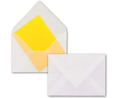 75 x vokai din b6-125 x 176 mm - skaidri balta - permatomi vokai - ypač kokybiški - 92 g/m² - pieno skaidrumo - sudrėkinami klijai