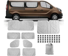 8 dalių Technology termoizoliacinė kilimėlių keitimo rinkinys Renault Trafic Lwb 2015-2024/vivaro 2014-2018/nv300 2014-2021/talento 2016-2020, aliuminio folijos sulankstomas skėtis nuo saulės, apsauga nuo saulės priekiniam stiklui