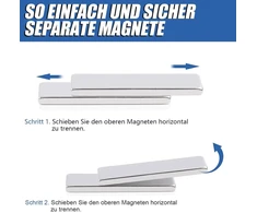 8 stiprių magnetų rinkinys, 40 x 10 x 3 mm, stačiakampiai neodimio magnetai, ypač stiprūs magnetai, lipnūs, stiprūs maži apvalūs magnetai magnetinei lentai, šaldytuvui, baltajai lentai, skelbimų lentai