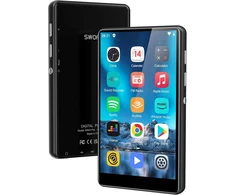 Vaizdo grotuvas 80 gb mp3 grotuvas su bluetooth ir wifi, swofy hi-fi 4.0 colių jutikliniu ekranu mp3 mp4 grotuvas, nešiojamas stereo, android mp3 grotuvas su spotify, amazon music, fm radijas, įrašymo įrenginys, e-knyga, naršyklė (juodas)