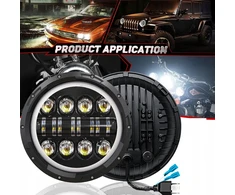 80w Motociklo reflektorius 16-led 7 colių motociklo Drl priekinis žibintas