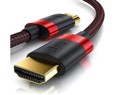 8k hdmi kabelis 2.1-4 m - 8k @ 60hz 4k @ 120hz dsc - hdtv 7680 x 4320 - uhd ii - hdmi 2.1 2.0a 2.0b - 3d - didelės spartos hdmi kabelis ethernet - raudonas