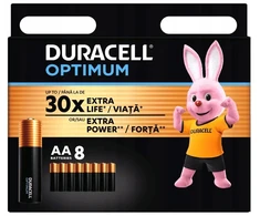 8x Duracell Optimum Premium Aa R6 Lr6 alkaline baterijos