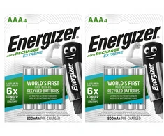 8x Įkraunamos baterijos Energizer Extreme Aaa R03 800mah