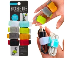 8x Velcro juostelė kabeliams surišti, laidų organizeris, spalvų rinkinys