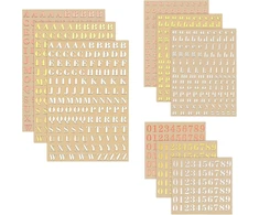 9 lapai lipdukų raidžių lipdukų, lipnios numerių lipdukai, 4,5 mm metaliniai lipdukai, maži mini lipdukai, rožinio aukso ir sidabro numerių lipdukai albumams, "pasidaryk pats" amatams (didžiosios ir mažosios raidės)