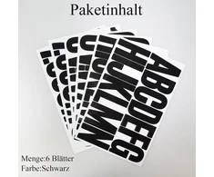 96 vienetų raidžių lipdukai, 6 lapų lipnios vinilo raidžių ir skaičių rinkinys pašto dėžutei, ženklams, adresų numeriams, iškarpų albumui, "pasidaryk pats" ir rankdarbiams, lipnios raidės atsparios oro sąlygoms, juodos