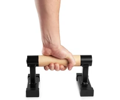 A2z Sport® Parallettes mediniai – aukščiausios kokybės atsispaudimų rankenos iki 500 kg – neslystančios stovėjimo ant rankų rankenos / lygiagretės – atsispaudimų strypai vidaus ir lauko treniruotėms, jėgos treniruotėms ir jogai