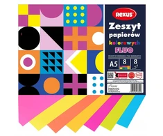 A5 spalvoto popieriaus sąsiuvinis, 8 lapai, Fluo