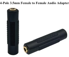 Aaotokk 3.5 mm ausinių adapteris, 4 kontaktų 3.5 mm 1/4 colio moteriška-moteriškai Aux Trrs stereo garso jungtis ausinėms, ausinių adapteris, suderinamas su išmaniaisiais telefonais, nešiojamaisiais kompiuteriais, planšetiniais kompiuteriais (2 vnt. - 3.5