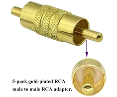 Aaotokk Rca kištukas paauksuotas Rca lizdas į Rca kištuko adapterio ilgiklį Av/tv garso ir vaizdo kabelio metalinė jungtis (5 komplektai)
