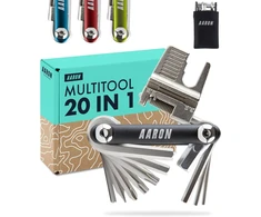 Aaron įrankis 20 in 1 daugiafunkcinis įrankis - dviračio daugiafunkcinis įrankis pagamintas iš nerūdijančio plieno/aliuminio - sulankstomas mini dviračio įrankis su daugybe funkcijų - praktiškas dviračio įrankis juodos spalvos