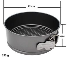 Abcsea atsegama tortinė, kepimo formos tortams, patvarus 1 mm anglinis plienas, apvali tortinė, atsegama tortinė, kepimo forma su nepridegančia danga, 22 cm apvali keptuvė