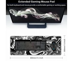 Abetcabe Gaming pelės kilimėlis Xl, pelės kilimėlis 800 x 300 mm, Fluid Art pelės kilimėlis, dideli apsiūti kraštai, atsparus vandeniui, neslystantis, skirtas Pc, nešiojamam kompiuteriui, pagerina tikslumą ir greitį