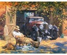 Abeuty sienų dekoras sunkvežimis ūkininko automobilių stovėjimo aikštelė tapyba pagal skaičius "pasidaryk pats" aliejinis paveikslas ant drobės, 40 x 50 cm