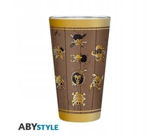 Abystyle One Piece didelis stiklinis puodelis su kaukolėmis 400ml / Kaukolės / Šiaudinių skrybėlių įgula
