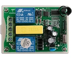 Ac 220vac rf 2 kanalų belaidis nuotolinio valdymo pultas 1 x imtuvas + 3 x siųstuvas žarnos variklis garažo durų projekcinis ekranas gervė 3 mygtukų variklio valdymas pirmyn ir atgal