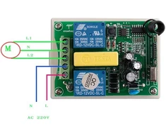 Ac 220vac rf 2 kanalų belaidis nuotolinio valdymo pultas 1 x imtuvas + 3 x siųstuvas žarnos variklis garažo durų projekcinis ekranas gervė 3 mygtukų variklio valdymas pirmyn ir atgal