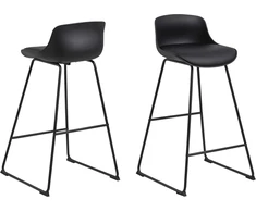Ac Design Furniture 85087 Tille baro kėdė, dirbtinė oda, I: 49 x P: 43 x A: 94 cm, 2 vnt., juoda