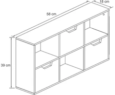 Ac Design Furniture Regal Mariela, P: 58 x G: 18 x A: 39 cm, Mdf, balta