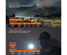 Acebeam Tac 2aa edc taktinis žibintuvėlis su dviem režimais, įkraunamas 1600 liumenų led žibintuvėlis, itin ryškus su dvigubu jungikliu, super ryškus mažas žibintuvėlis avarinei situacijai, stovyklavimui, namams