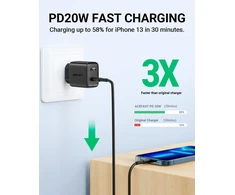 Acefast sieninis įkroviklis A1 Pd20w, 1x Usb-c (baltas)