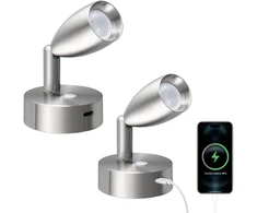 Acegoo 12 V spotinis skaitymo šviestuvas su C tipo greituoju įkrovikliu, reguliuojamas Led lovos šviestuvas kemperiui, lankstus Dc 24 V 3200 K montuojamas ant sienos, skirtas valčiai, karavanui, kemperiui, furgonui, jachtai, vidaus apšvietimui (šlifuotas