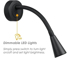 Acegoo 2 x Spot skaitymo lemputė 12 V Led kemperio valties sieninis šviestuvas, reguliuojamas skaitymo šviestuvas su lanksčiu gooseneck tipo laikikliu, 3200 K, su integruotu reguliatoriumi ir Usb įkrovikliu automobiliui, furgonui, karavano vidaus apšvieti
