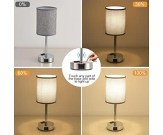 ActiveJet Led Stalo Lempa su Usb, Jutiklinis Pritemdymas, Lininis Gaubtas, Pilka