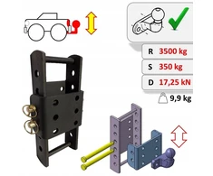 Adapterio plokštė aukščio reguliavimui, kablio rutulio keitimas Renault Master 10