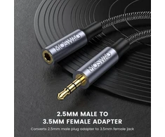 Adapteris 2.5mm Male į 3.5mm Female Stereo Garso Jungtis