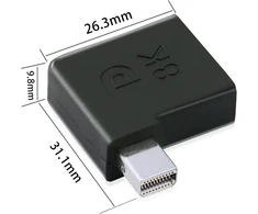 Adapteris Displayport Moteriškas į Mini Displayport Vyriškas 8k 90 laipsnių