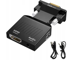 Adapteris Vga D-sub į Hdmi + Audio Garso Fullhd
