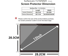 Adeway grūdinto stiklo ekrano apsauga, skirta Microsoft Surface Pro 11 2024 / Surface Pro 9 / Surface Pro 10 (13 colių) 9h kietumo / itin skaidraus grūdinto stiklo pakuotė, 2 vnt.