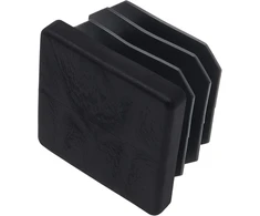 Adsamm® 4 x lameliniai kamščiai, juodi, 36 x 36-38 x 38 mm, kvadratiniai, baldų slystukai plieninėms vamzdinėms kėdėms, galiniai dangteliai kvadratiniams vamzdžiams