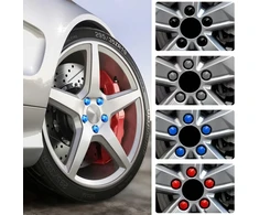 Adunsiaoto, 20 universalių šešiakampių ratų veržlių dangtelių rinkinys, ratų stebulių dangteliai, ratų varžtų dangteliai, automobilio stebulės varžtų dangteliai, skirti automobiliui (juodi)
