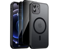 Aekyiwot dėklas, skirtas iphone 12, magnetinis telefono dėklas, suderinamas su iphone 12 magsafe, su 2 apsauginėmis plėvelėmis, privatumo apsauga, dėklas su kameros apsauga, atsparus smūgiams ir įbrėžimams