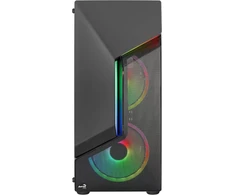 Aerocool Scapebkv3 Gaming Case kompiuterio korpusas, Atx, Rgb Led priekis, grūdintas stiklas, 3 x Argb ventiliatoriai, juodas, vienas dydis