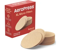 Aeropress Xl natūralūs popieriniai mikro filtrai - nebalinti apvalūs popieriniai filtrai kavos aparatams - būtini kavos priedai, Xl, 1 pakuotė (200 vnt.)