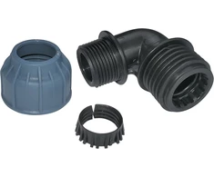 Aerzetix - C51166 – 2 vnt. rinkinys – kampinė jungtis, išorinis sriegis, suspaudimas 10 bar 90° 1 colis x 25 mm – jungtis/jungtis, suspaudimo jungtis, polipropilenas