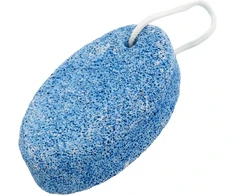 Aerzetix - C69256 - pemza pėdoms, rankinė pėdų dildė 11 x 7 x 3 cm, elipsės formos - priedai kosmetikai, estetikai, grožiui, pėdų priežiūrai, vonios kambariui - mėlyna spalva