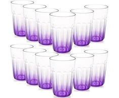Affek Design 12 vnt. 350 ml daugkartinių puodelių, atsparių dūžiams, violetinės spalvos