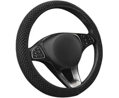 Afinderde poliesterinis vairo užvalkalas, kvėpuojantis, neslystantis, atsparus dilimui, automobilio vairo užvalkalas, standartinis dydis 36-39 cm išoriniam vairo skersmeniui