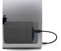 Afterplug 2 kišenių lipnus nešiojamojo kompiuterio krepšys, suderinamas su išoriniu nešiojamuoju ssd, magic pelė, usb laidu ir daugiau - pilkas