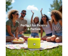 Kompiuterio kolonėlės Agfaphoto Kodak Soundbrix belaidis nešiojamas garsiakalbis, jungia iki 100 garsiakalbių - magnetinė dokas ir galingas 5w garsas - 3 valandų baterijos veikimo laikas - juodas