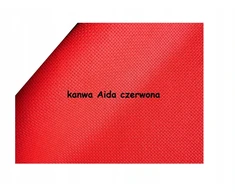 Aida raudonos spalvos drobė 44o/10 cm, plotis 75 cm