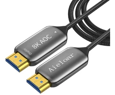 Aieloar Hdmi šviesolaidinis kabelis 50 m, Hdmi optinis kabelis 2.1 8k/60hz 48gbps didelio greičio Uhd šviesolaidinis Hdmi kabelis